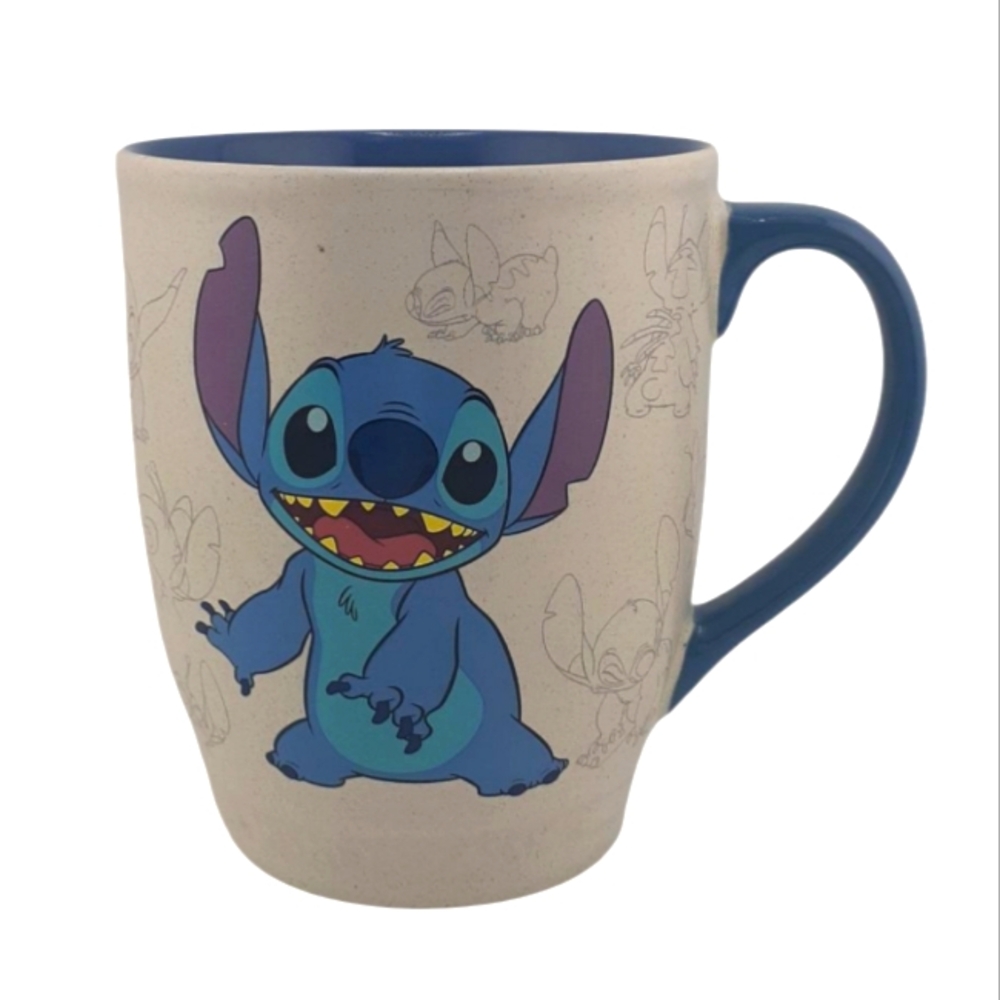 Disney Store Classic Coffee Cup Mug Stitch Animated Sketch Rare